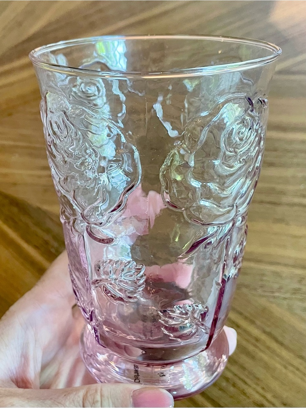 Set of 4 Anthropologie Pink Rose Juice Glasses